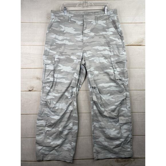 Wild Fable Cargo Pants XXL Gray White Camouflage Grunge Skater Indie Y2K Jeans - Picture 1 of 10